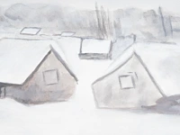 Constant permeke (1886-1952), a rural landscape in the snow, gouache on paper 42 x 60 cm. (16.5 x 23.6 in.), frame: 74 x 92 cm. (29.1 x 36.2 in.) - afbeelding 5 van  5