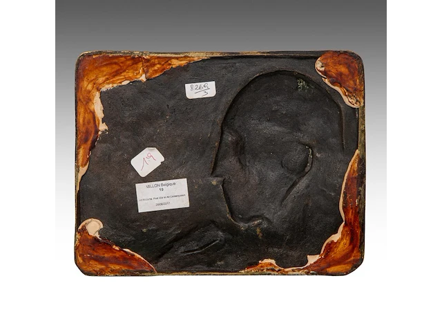 Constantin meunier (1831-1905), 'the miner' or the 'taymans plaquette', patinated bronze plaque 17 x 22 cm. (6.69 x 8.66 in.) - afbeelding 2 van  3