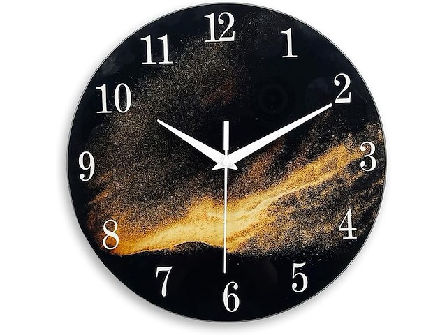 Constantplanet grote glazen wandklok - afbeelding 1 van  3