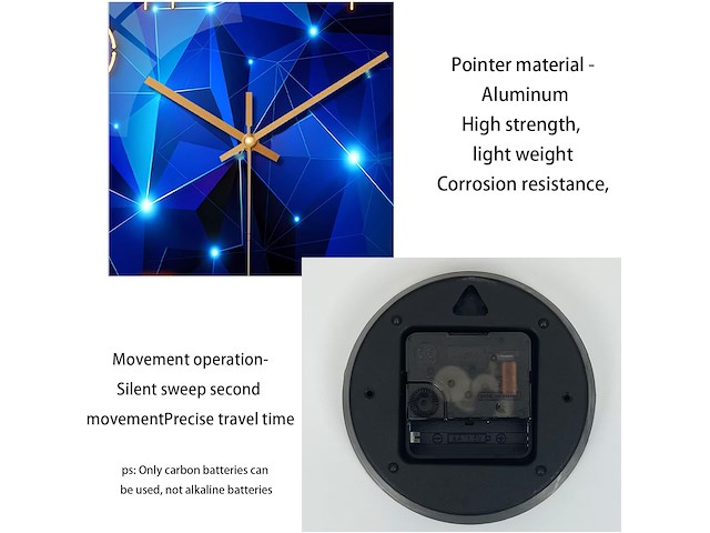 Constantplanet grote glazen wandklok - afbeelding 3 van  3