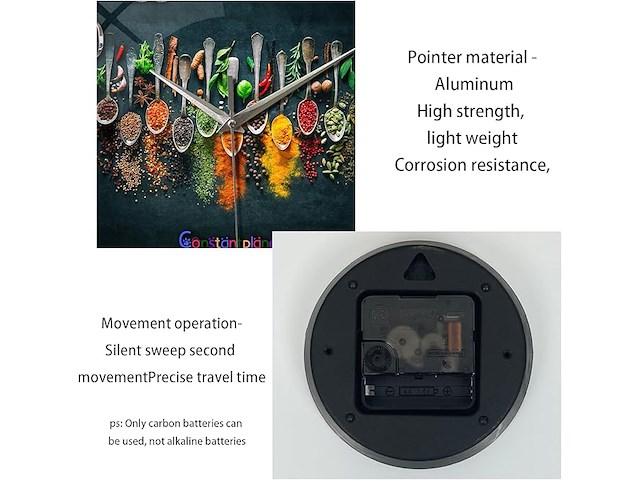 Constantplanet grote glazen wandklok - afbeelding 4 van  4