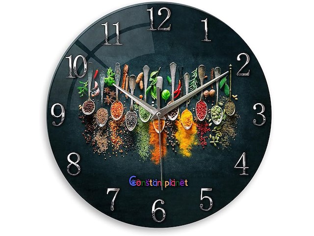 Constantplanet grote glazen wandklok - afbeelding 1 van  4