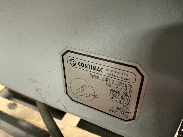 Contimac ta-315 w tafelzaag machine - afbeelding 9 van  9