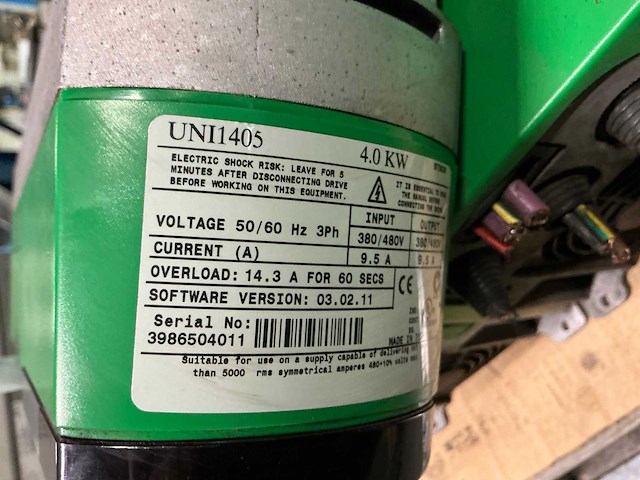 Control techniques unidrive uni1405 frequentieregelaar (2x) - afbeelding 3 van  4
