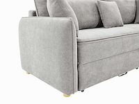Convertible 3-zitter bank - grijs stof met traagschuim zitting - afbeelding 6 van  9