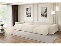 Convertible panoramische hoekbank - beige touwstof - afbeelding 6 van  11