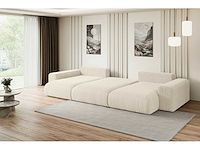 Convertible panoramische hoekbank - beige touwstof - afbeelding 7 van  11