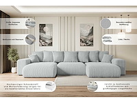 Convertible panoramische hoekbank - beige touwstof - afbeelding 9 van  11