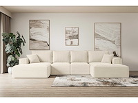 Convertible panoramische hoekbank - beige touwstof - afbeelding 4 van  11