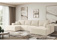 Convertible panoramische hoekbank - beige touwstof - afbeelding 6 van  11