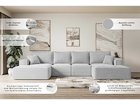 Convertible panoramische hoekbank - beige touwstof - afbeelding 11 van  11