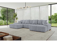 Convertible panoramische hoekbank - grijs fluweel - afbeelding 3 van  10