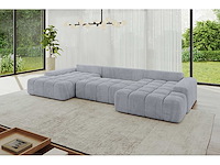 Convertible panoramische hoekbank - grijs fluweel - afbeelding 5 van  10