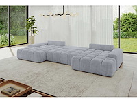 Convertible panoramische hoekbank - grijs fluweel - afbeelding 6 van  10