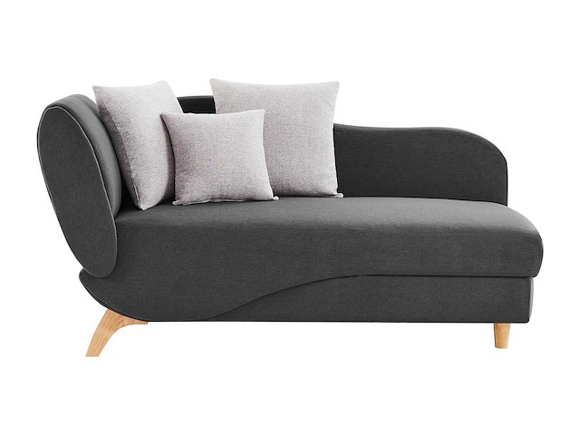 Convertible rechte chaise longue in houtskoolstof met opbergdoos - afbeelding 2 van  9