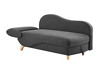 Convertible rechte chaise longue in houtskoolstof met opbergdoos - afbeelding 5 van  9