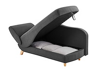 Convertible rechte chaise longue in houtskoolstof met opbergdoos - afbeelding 6 van  9