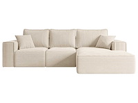 Convertible rechterhoek bank met opbergruimte - beige stof - afbeelding 2 van  5