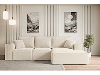 Convertible rechterhoek bank met opbergruimte - beige stof - afbeelding 3 van  5