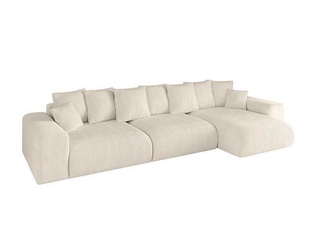 Convertible rechterhoekbank - beige touwstof - afbeelding 3 van  12