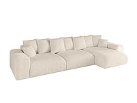 Convertible rechterhoekbank - beige touwstof - afbeelding 3 van  12