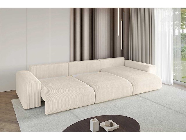 Convertible rechterhoekbank - beige touwstof - afbeelding 6 van  12