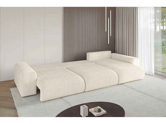 Convertible rechterhoekbank - beige touwstof - afbeelding 7 van  12
