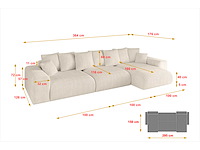 Convertible rechterhoekbank - beige touwstof - afbeelding 8 van  12