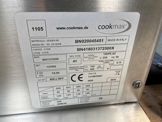 Cookmax 700 reihe 803137250 kookketel gasgestookt - afbeelding 2 van  3