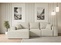 Coonvertible linker hoek bank - beige fluweel - afbeelding 1 van  13