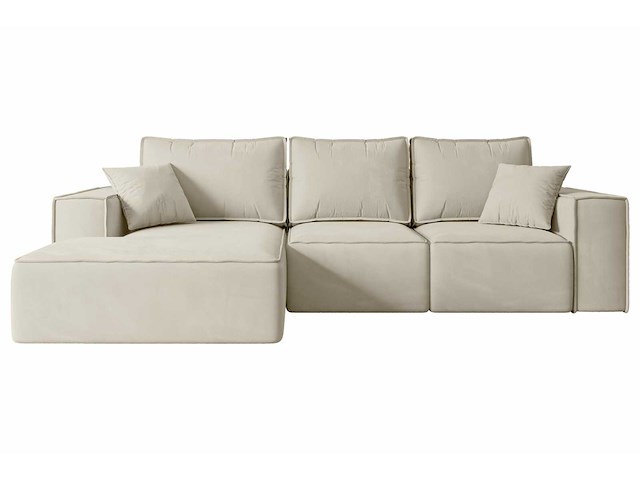 Coonvertible linker hoek bank - beige fluweel - afbeelding 6 van  13