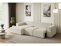 Coonvertible linker hoek bank - beige fluweel - afbeelding 8 van  13
