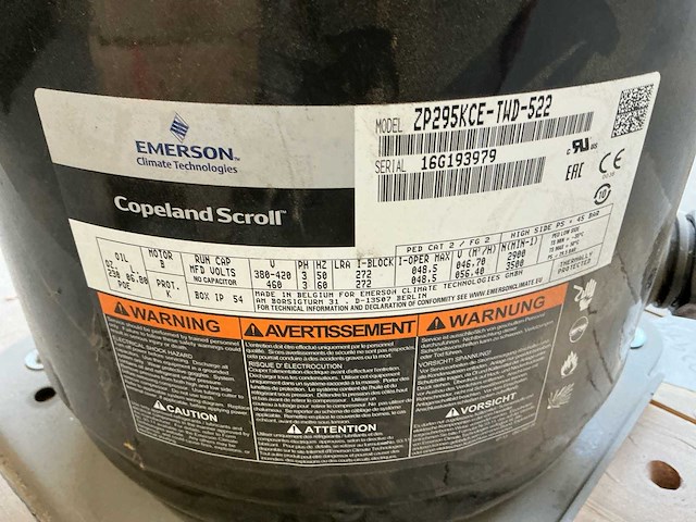 Copeland zp295kce-twd-522 koelcompressor - afbeelding 3 van  7