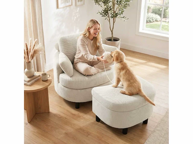 Corduroy bekleding fauteuil - afbeelding 6 van  6
