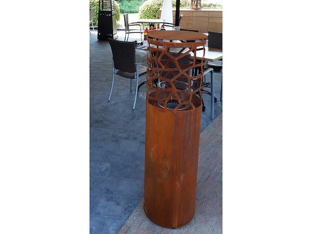 Core - pellet terrasverwarmer op tafelhoogte - cortenstaal (5x) - afbeelding 2 van  3