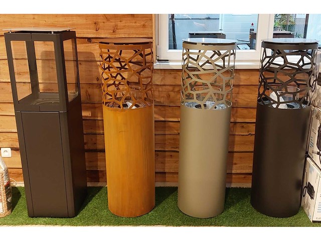 Core - pellet terrasverwarmer op tafelhoogte - cortenstaal(2x) - afbeelding 1 van  4