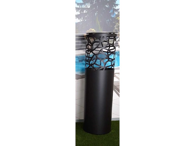 Core - pellet terrasverwarmer op tafelhoogte - titanium staal (x1) - afbeelding 2 van  3