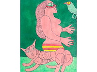 Corneille - femme et faune familière - kleurenets