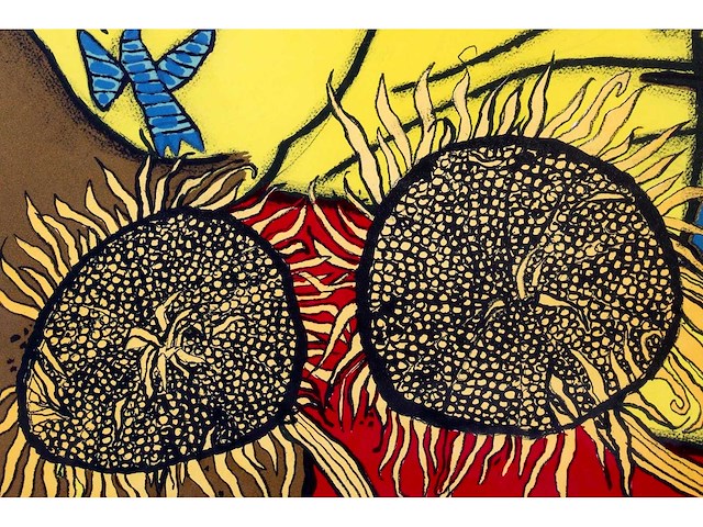 Corneille - hommage à van gogh - litho - ingelijst - afbeelding 2 van  2