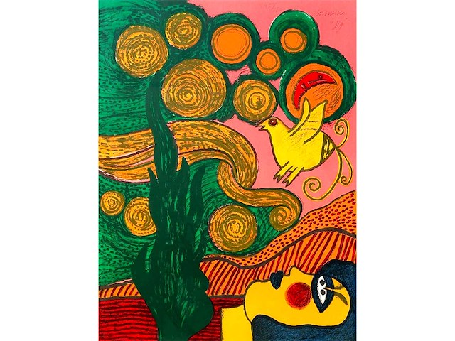 Corneille - hommage à van gogh - litho - ingelijst - afbeelding 1 van  8