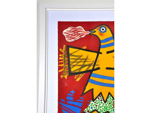Corneille - le grand oiseau au dessus du mont fuji - zeefdruk - 141x109 cm - afbeelding 2 van  12