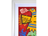Corneille - le grand oiseau au dessus du mont fuji - zeefdruk - 141x109 cm - afbeelding 2 van  12