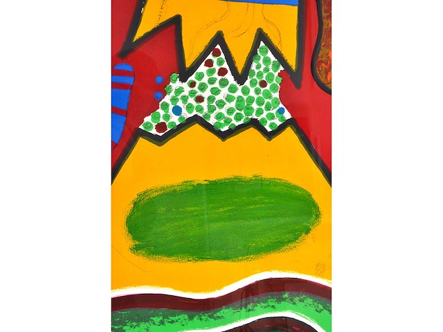 Corneille - le grand oiseau au dessus du mont fuji - zeefdruk - 141x109 cm - afbeelding 3 van  12