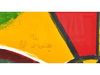 Corneille - le grand oiseau au dessus du mont fuji - zeefdruk - 141x109 cm - afbeelding 6 van  12