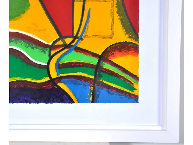 Corneille - le grand oiseau au dessus du mont fuji - zeefdruk - 141x109 cm - afbeelding 8 van  12