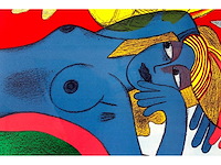 Corneille - l'oiseau jaune - litho - ingelijst - afbeelding 3 van  5