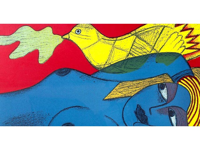 Corneille - l'oiseau jaune - litho - ingelijst - afbeelding 5 van  5
