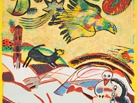 Corneille (1922-2010), 'china suite', 2004, terragraph on canvas, n° 24/120 47 x 47 cm. (18 1/2 x 18 1/2 in.), frame: 51.5 x 51.5 cm. (20.28 x 20.28 in.)