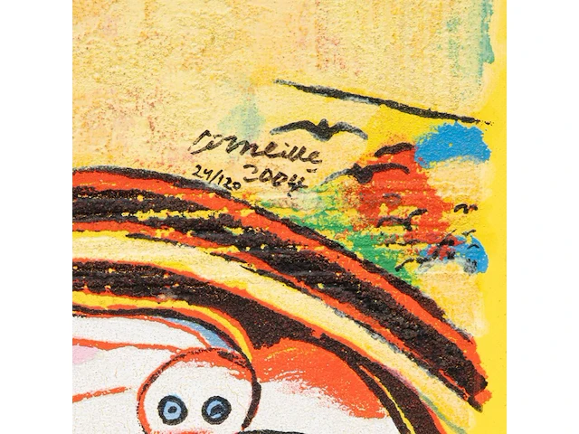 Corneille (1922-2010), 'china suite', 2004, terragraph on canvas, n° 24/120 47 x 47 cm. (18 1/2 x 18 1/2 in.), frame: 51.5 x 51.5 cm. (20.28 x 20.28 in.) - afbeelding 5 van  6