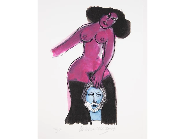 Corneille (1922-2010), 'oscar wilde, salomé', 2001, containing 13 lithographs, n° 29/50 38 x 38 cm. (14.96 x 14.96 in.) - afbeelding 9 van  18